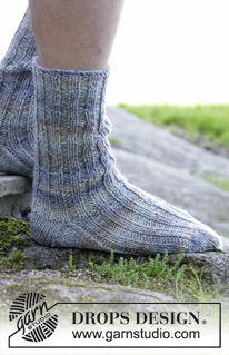 Free patterns - Chaussettes & Chaussons Homme / DROPS Extra 0-1162