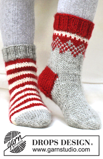 Free patterns - Vánoční ponožky a papučky / DROPS Extra 0-865