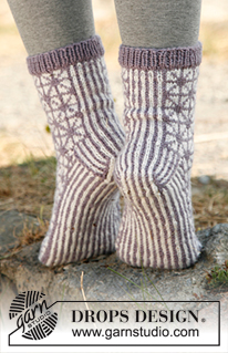Free patterns - Dětské ponožky a papučky / DROPS 132-7