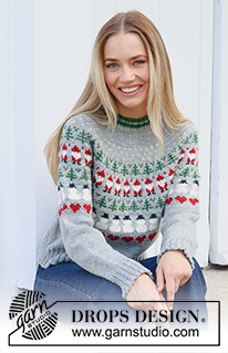 Free patterns - Vánoční pulovry a propínací svetry / DROPS 235-39