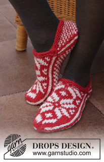 Free patterns - Dámské ponožky a papučky / DROPS Extra 0-1057