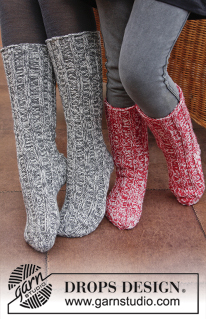 Free patterns - Dámské ponožky a papučky / DROPS Extra 0-1069