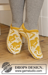 Free patterns - Dámské ponožky a papučky / DROPS Extra 0-1101