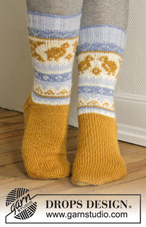 Free patterns - Velikonoční ponožky a papučky / DROPS Extra 0-1102