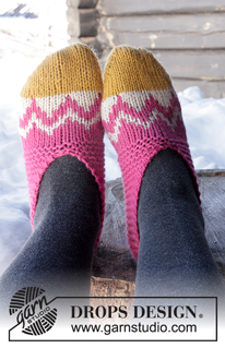 Free patterns - Dámské ponožky a papučky / DROPS Extra 0-1247