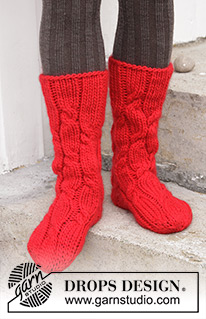 Free patterns - Dámské ponožky a papučky / DROPS Extra 0-1331