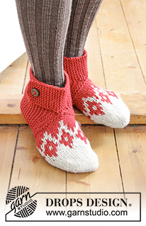 Free patterns - Dámské ponožky a papučky / DROPS Extra 0-1342