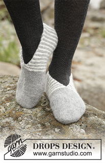 Free patterns - Dámské ponožky a papučky / DROPS Extra 0-1362