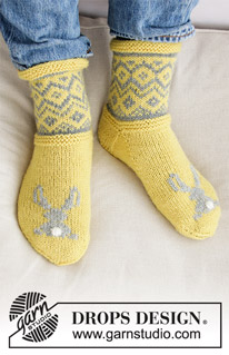 Free patterns - Dámské ponožky a papučky / DROPS Extra 0-1421