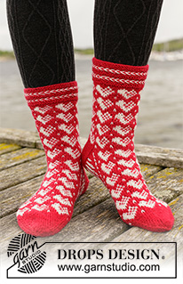 Free patterns - Dámské ponožky a papučky / DROPS Extra 0-1464