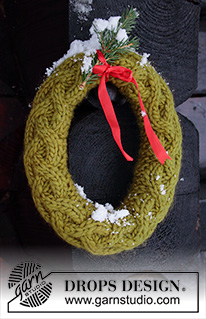 Free patterns - Christmas Wreaths & Stockings / DROPS Extra 0-1470