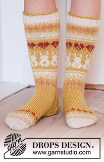 Free patterns - Dámské ponožky a papučky / DROPS Extra 0-1536