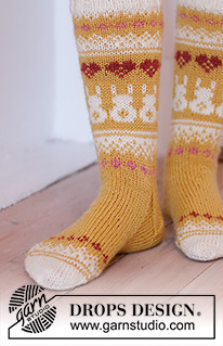 Free patterns - Dámské ponožky a papučky / DROPS Extra 0-1536