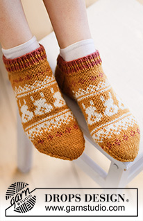 Free patterns - Velikonoční ponožky a papučky / DROPS Extra 0-1537