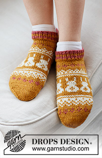 Free patterns - Dámské ponožky a papučky / DROPS Extra 0-1537