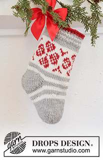 Free patterns - Christmas Wreaths & Stockings / DROPS Extra 0-1573