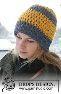 Awesome Winter / DROPS Extra 0-752 - Gorro DROPS en ganchillo / crochet en “Snow”.