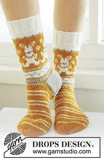 Free patterns - Velikonoční ponožky a papučky / DROPS Extra 0-764