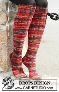 Free patterns - Women's Socks & Slippers / DROPS 104-9