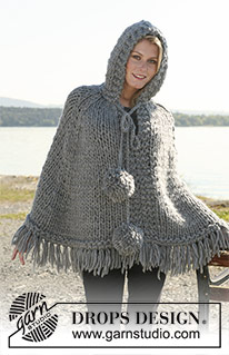 Free patterns - Hætteponcho / DROPS 110-13