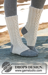 Free patterns - Dámské ponožky a papučky / DROPS 115-35