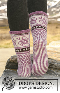 Free patterns - Dámské ponožky a papučky / DROPS 116-53