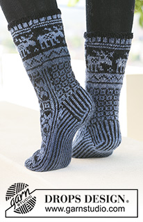 Free patterns - Vánoční ponožky a papučky / DROPS 121-3