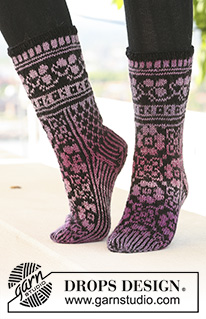 Free patterns - Dámské ponožky a papučky / DROPS 126-4