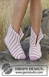 Free patterns - Dámské ponožky a papučky / DROPS 137-34
