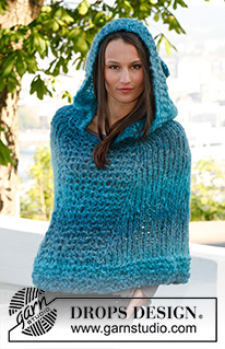 Free patterns - Hætteponcho / DROPS 143-37