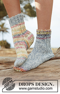 Free patterns - Dámské ponožky a papučky / DROPS 148-25