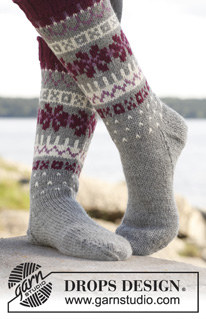 Free patterns - Dámské ponožky a papučky / DROPS 150-18
