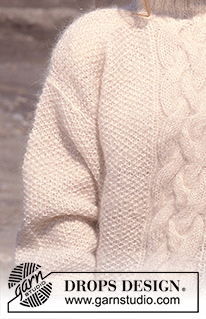 Mariella / DROPS 16-17 - Sweter DROPS z warkoczami z włóczki Ardesia, Vienna lub Melody. Od S do L.