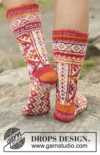Free patterns - Dámské ponožky a papučky / DROPS 170-11