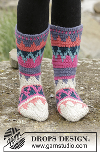 Free patterns - Dámské ponožky a papučky / DROPS 172-16