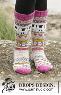 Free patterns - Dámské ponožky a papučky / DROPS 173-45