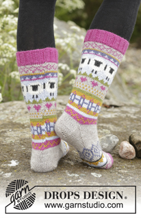 Free patterns - Dámské ponožky a papučky / DROPS 173-45