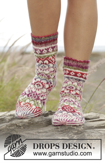 Free patterns - Dámské ponožky a papučky / DROPS 178-13