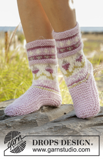 Free patterns - Dámské ponožky a papučky / DROPS 178-7