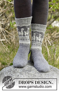 Free patterns - Dámské ponožky a papučky / DROPS 184-20