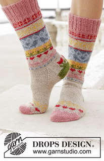 Free patterns - Dámské ponožky a papučky / DROPS 189-23