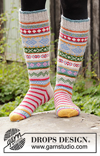 Free patterns - Dámské ponožky a papučky / DROPS 193-1