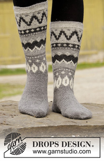 Free patterns - Dámské ponožky a papučky / DROPS 193-15