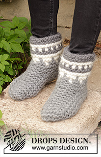 Free patterns - Dámské ponožky a papučky / DROPS 193-20