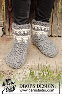 Free patterns - Dámské ponožky a papučky / DROPS 193-20