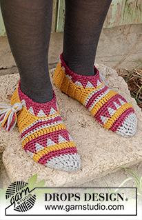 Free patterns - Dámské ponožky a papučky / DROPS 193-5