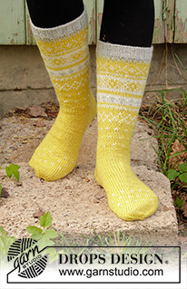 Free patterns - Dámské ponožky a papučky / DROPS 193-9