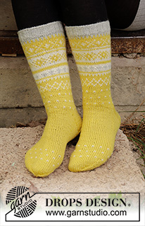 Free patterns - Dámské ponožky a papučky / DROPS 193-9