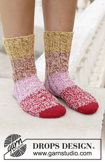 Free patterns - Women's Socks & Slippers / DROPS 198-13