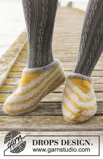 Free patterns - Dámské ponožky a papučky / DROPS 203-24